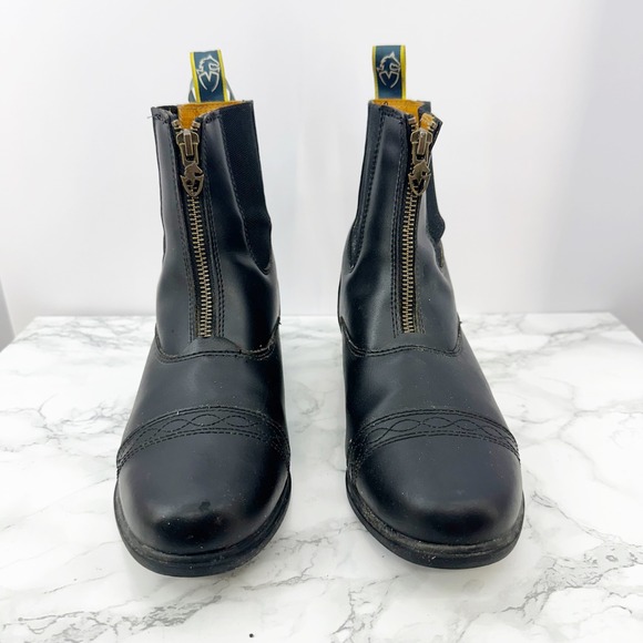 Moretta Clio Leather Zip Paddock Equestrian Horse Riding Boots Womens 7 - Picture 1 of 13